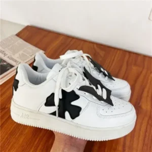 Panolifashion Women Fashion Round Toe Cross Platform Sneakers