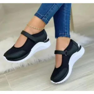 Panolifashion Casual Velcro Platform Plus Size Mesh Sneakers