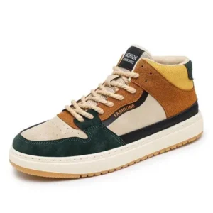 Panolifashion Men'S Fashion Breathable Color Block Pu Sneakers