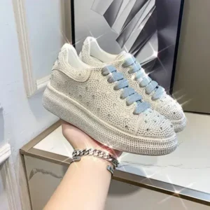 Panolifashion Casual Rhinestone Platform Sneakers