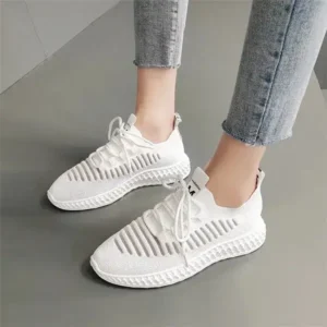 Panolifashion Women Fashion Mesh Cloth Lace-Up Sneakers