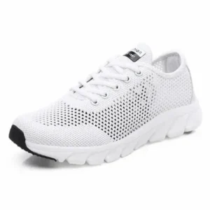 Panolifashion Women Fashion Sports Lace Up Hollow Design Mesh Breathable Sneakers