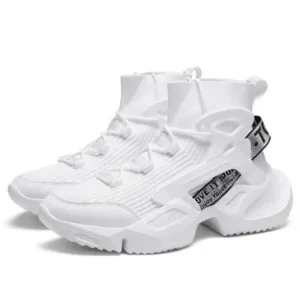 Panolifashion Men'S Fashion Platform White High Top Sneakers