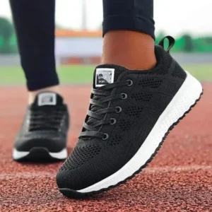 Panolifashion Women Casual Lace-Up Design Mesh Breathable Sneakers