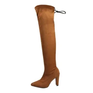 Panolifashion Women Fashion Plus Size Solid Color Over The Knee Boots