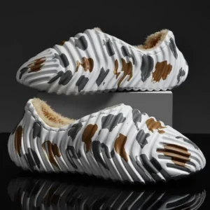 Panolifashion Men'S Fashion Camouflage Coconut Shape Fleece Warm Plush Shoes