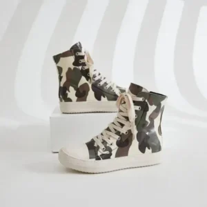 Panolifashion Women Fashion Casual Plus Size Camouflage Thick-Soled High Top Shoes