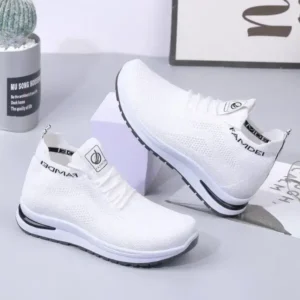 Panolifashion Women Fashion Casual Mesh Breathable Solid Color Sneakers