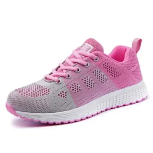 Panolifashion Women Fashion Casual Color Blocking Lace-Up Mesh Breathable Sneakers