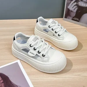 Panolifashion Women Fashion Breathable Hollow Casual Sneakers Thick Soled Sneakers