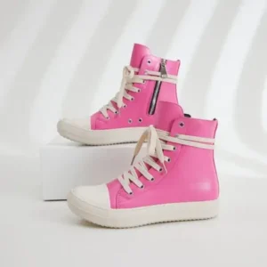 Panolifashion Women Fashion Rose Faux Leather High Top Shoes