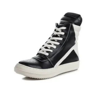 Panolifashion Women Fashion Casual Black White Inverted Triangle High Top Shoes