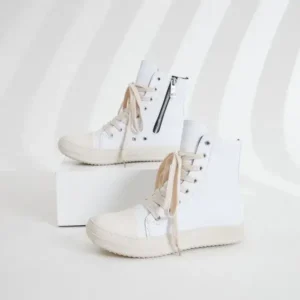 Panolifashion Women Fashionable Hip Hop White High Top Sneakers