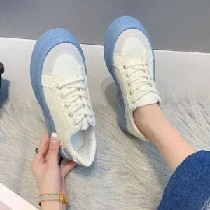 Panolifashion Women Fashion Round Toe Lace-Up Sneakers