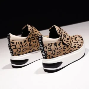 Panolifashion Women Fashion Wedge Leopard Leopard Sneakers