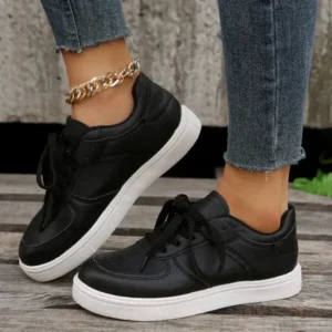 Panolifashion Women Fashion Round Toe Platform Solid Color Sneakers