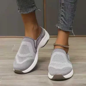 Panolifashion Women Fashion Fly Knit Casual Colorblock Flat Sneakers