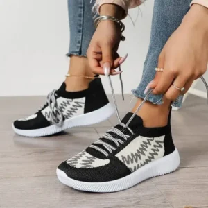 Panolifashion Women Fashion Color Block Mesh Platform Sneakers