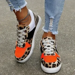 Panolifashion Fashionable Round Toe Lace-Up Sneakers