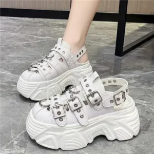 Panolifashion Women Fashion Platform Solid Color Sneakers