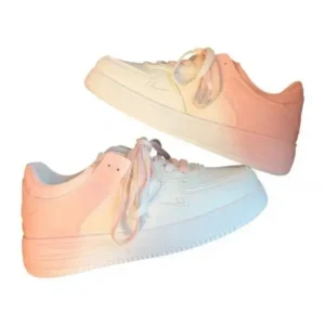 Panolifashion Women Fashion Round Toe Gradient Platform Sneakers