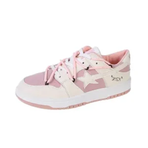 Panolifashion Women Fashion Low Top Flat Retro Sneakers